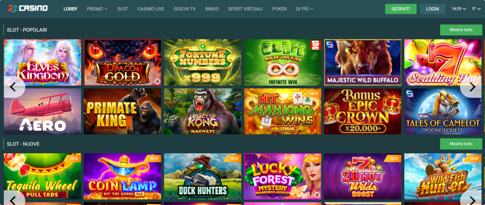 22Casino I Migliori Giochi